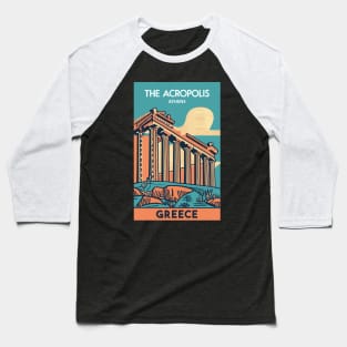 A Vintage Travel Art of the Acropolis Athens - Greece Baseball T-Shirt